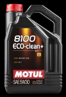 Олива моторна 5W-30 5L 8100 ECO-CLEAN+ FORD WSS-M2C934-B, Jaguar/Land Rover ST.JLR.03.5005 MOTUL 101584