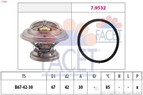 Термостат, охлаждающая жидкость FACET 7.8280