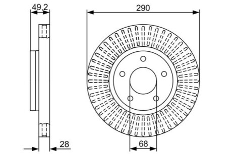 Диск гальм. передн. Nissan Quest 03- BOSCH 0986479V48