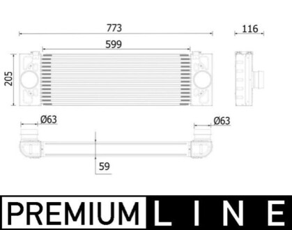 Интеркулер FORD Transit \'\'2.2TDCI\'\'11-14 MAHLE / KNECHT CI543000P