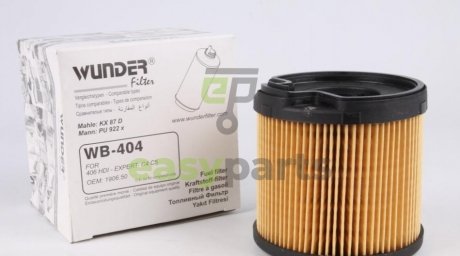 Фільтр паливний Fiat Scudo/Citroen Jumpy/Peugeot Expert 2.0JTD/HDi 99-04 (с-ма Bosch) WUNDER FILTER WB 404 (фото 1)