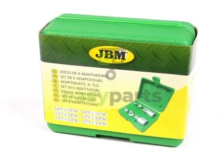 Набір перехідників 1/2"-1/4"-3/8" 6 од. JBM 51333
