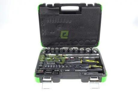 Набір інструментів комбінований 1/2", 1/4" (головки 12-граней, біти) 74 од. (хромовані) JBM 53074