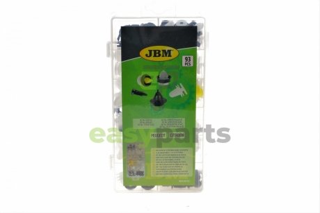 Набір кліпс пластикових для дверних панелей (93шт) (Citroen/Peugeot) JBM 53713 (фото 1)