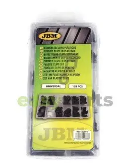 Набір кліпс пластикових універсальних (128шт) JBM 52888