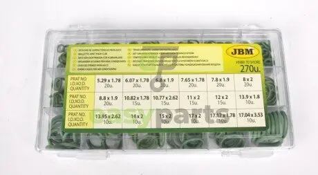 Набір кілець ущільнюючих (для системи кондиціювання повітря) JBM 50807