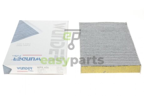 Фільтр салону Citroen C2/C3/C4/Peugeot 307/308 00- (вугільний) WUNDER FILTER WPK 406