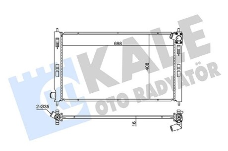 KALE MITSUBISHI Радіатор охолодження ASX,Lancer VIII,Outlander II,Citroen C-Crosser,Peugeot 1.5/2.2 KALE OTO RADYATOR 345990 (фото 1)