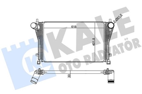 KALE VW інтеркулер Audi A3,Q2/3,Arteon,Golf VII,Passat,Tiguan,Skoda Karoq,Kodiaq,Octavia IV KALE OTO RADYATOR 352405