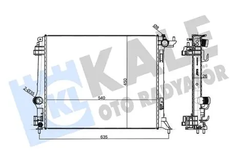 KALE RENAULT Радиатор охлаждения Grand Scenic IV,Megane IV,Talisman 1.6dCi 16- KALE OTO RADYATOR 333900