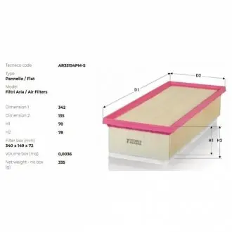 Фільтр повітряний (з фільтром додатк. очистки) Audi/Seat/Skoda/VW 1.9/2.0TDI TECNECO AR35154PMS (фото 1)