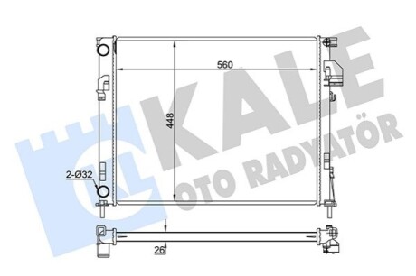 KALE RENAULT Радіатор охолодження Trafic II,Opel Vivaro,Nissan 1.9dCi/2.0 01- KALE OTO RADYATOR 351035