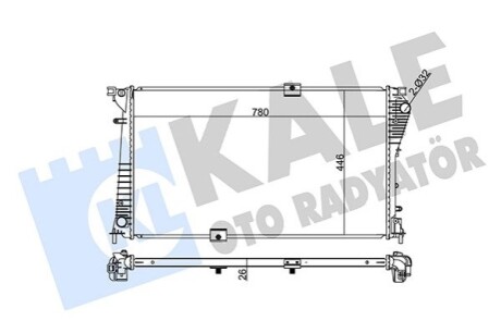 KALE RENAULT Радіатор охолодження двиг. Trafic II, Opel Vivaro, Nissan 2.0/2.5dCi 06- KALE OTO RADYATOR 351040 (фото 1)