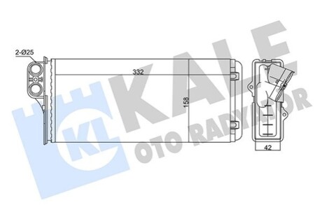 KALE RENAULT Радіатор опалення Master II, Opel Movano, Nissan Interstar 98- KALE OTO RADYATOR 346410