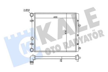 KALE VW Радіатор охолодження Polo,Skoda Fabia I,II,III,Rapid,Roomster,Seat KALE OTO RADYATOR 349245