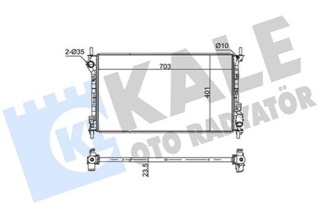 KALE FORD радіатор охолодження 703X401X23,5 Transit Connect 2.4 TDCi 02- KALE OTO RADYATOR 209700