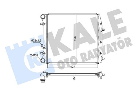 KALE VW радіатор охолодження Polo,Skoda Fabia I,II,III,Roomster 1.0/1.6 KALE OTO RADYATOR 347525