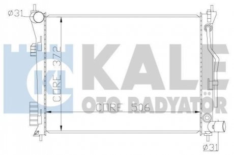 HYUNDAI Радиатор охлаждения i20,Solaris,Kia Rio III 1.25/1.6 08- KALE OTO RADYATOR 342280 (фото 1)