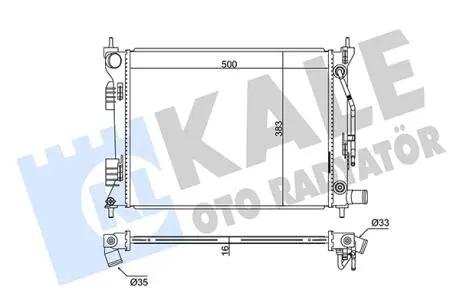 KALE HYUNDAI Радіатор охолодження i20,Solaris,Kia Rio III 1.25/1.6 08- KALE OTO RADYATOR 342280