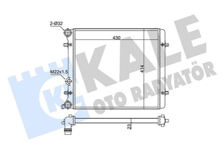 KALE VW радіатор охолодження Bora,Golf IV,Skoda Octavia I 1.4/1.6 98- KALE OTO RADYATOR 348255