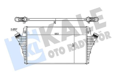 KALE OPEL Інтеркулер Signum,Vectra C 1.9CDTI,Fiat,Cadillac,Saab 9-3 KALE OTO RADYATOR 352355