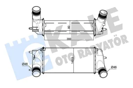 KALE FORD інтеркулер B-Max,Ecosport,Fiesta VI,Transit Courier 1.0 KALE OTO RADYATOR 309100