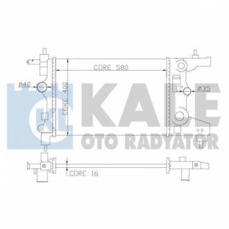 OPEL Радіатор охолодження Astra J,Chevrolet Cruze 1.6/1.8 09- KALE OTO RADYATOR 355200 (фото 1)