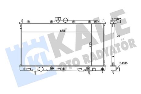 KALE MITSUBISHI Радіатор охолодження з АКПП Airtrek I 2.4 03- 03- KALE OTO RADYATOR 347970