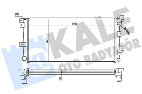 KALE CHRYSLER Радіатор охолодження Grand Voyager 2.5TD 95-,Dodge KALE OTO RADYATOR 351935