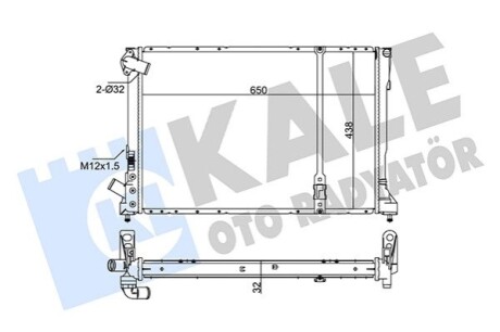 KALE RENAULT радіатор охолодження Espace III,Laguna I 2.2dT 96- KALE OTO RADYATOR 351015