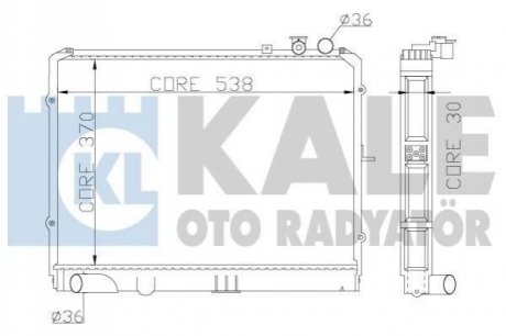 KALE KIA радіатор охолодження Carens II,Pregio 2.0CRDi/2.7D 97- KALE OTO RADYATOR 369900