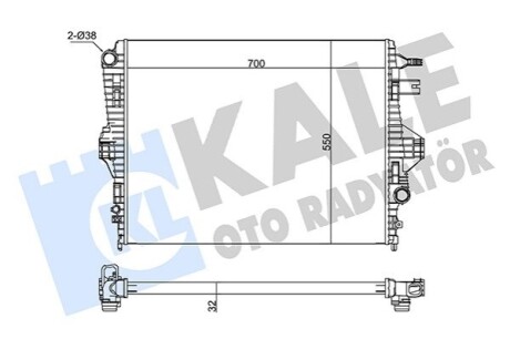 KALE VW Радіатор охолодження Touareg,Porsche Cayenne 3.0/3.0TDI KALE OTO RADYATOR 345870