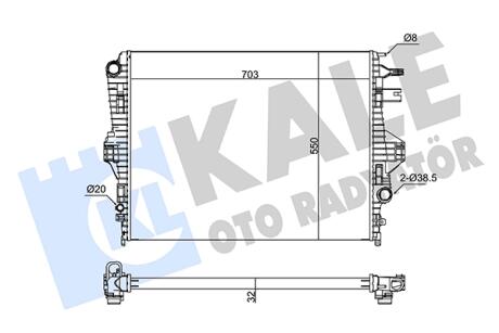 KALE VW радіатор охолодження Touareg,Porsche Cayenne 4.2/4.2TDI KALE OTO RADYATOR 345865