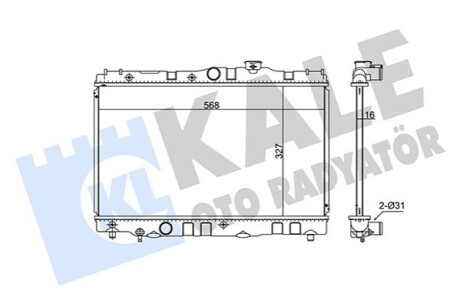 KALE TOYOTA Радиатор охлаждения Carina II,Corolla 1.3/1.6 87- KALE OTO RADYATOR 348140