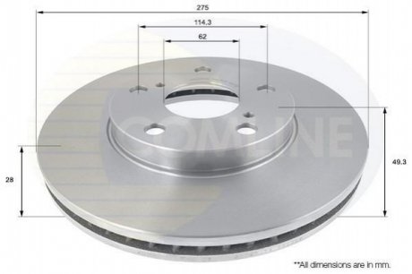 Тормозной диск Comline ADC01143V (фото 1)