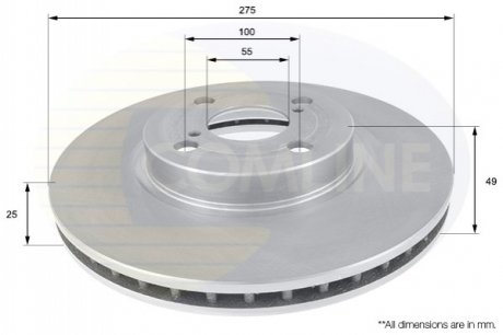 Тормозной диск Comline ADC01114V (фото 1)