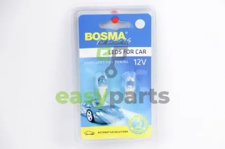 Автолампа T10 LED 12V 1XSTANDARD LED WHITE (2 шт) BOSMA 2441