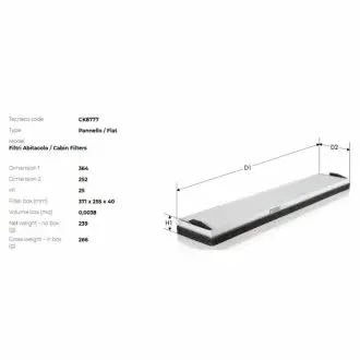 Фільтр салону DB A140-A190 W168 1.4-1.9 97.07-, Vaneo 02.02- TECNECO CK8777 (фото 1)