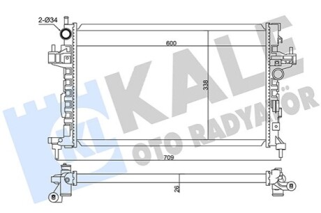 KALE OPEL радіатор охолодження Combo Tour,Corsa C 1.3CDTi 03- KALE OTO RADYATOR 347495 (фото 1)