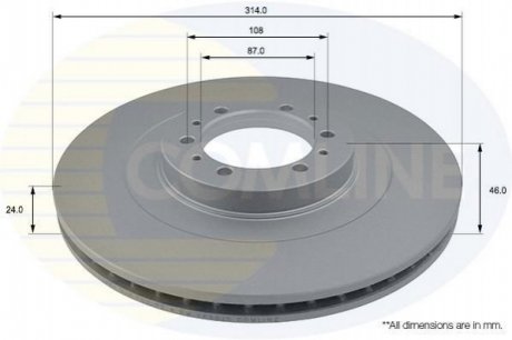 Тормозной диск Comline ADC0346V (фото 1)