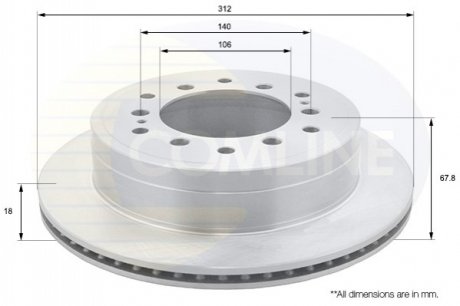 Тормозной диск Comline ADC2514V (фото 1)