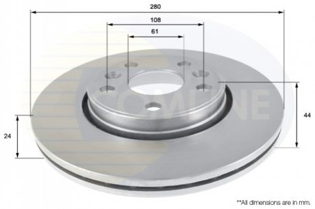 Тормозной диск Comline ADC2702V (фото 1)