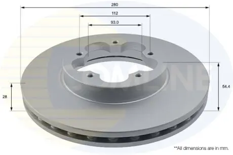 Фото - Диск гальмівний вентильований з покриттям Comline ADC1234V - Диск гальмівний вентильований з покриттям Comline ADC1234V