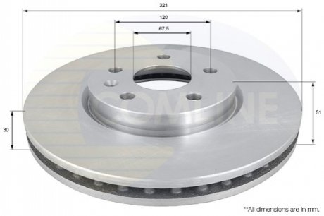 Тормозной диск Comline ADC1142V (фото 1)
