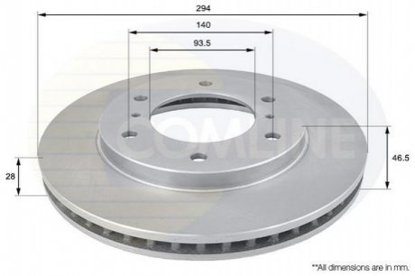 Тормозной диск Comline ADC0378V (фото 1)