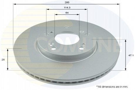 Тормозной диск Comline ADC0576V (фото 1)