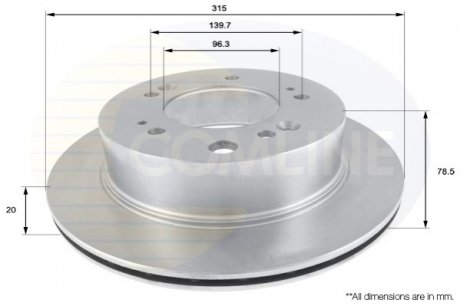 Тормозной диск Comline ADC2404V (фото 1)