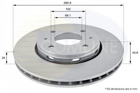 Тормозной диск Comline ADC0352V (фото 1)