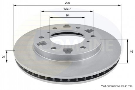 Тормозной диск Comline ADC0359V (фото 1)