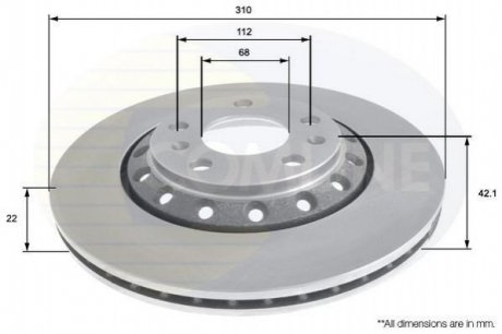 Тормозной диск Comline ADC2609V (фото 1)